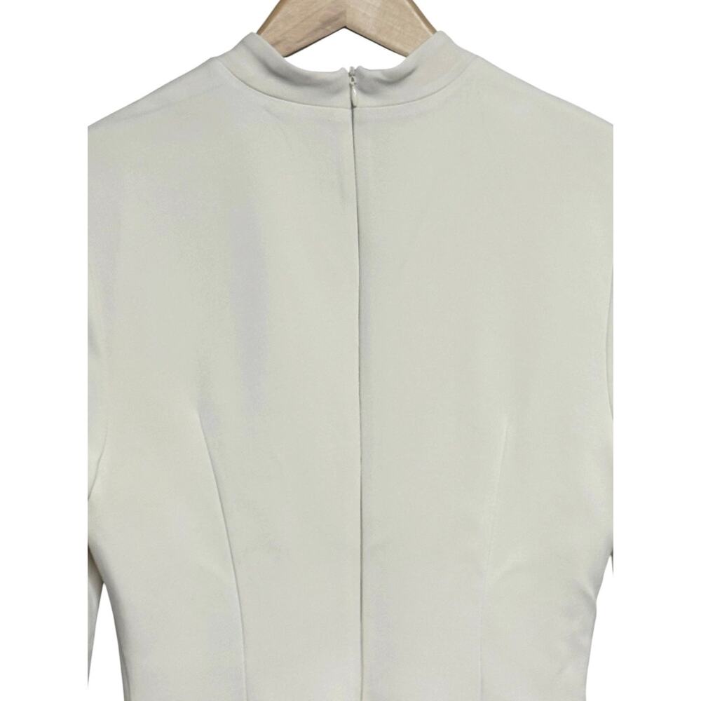 HOUSE OF CB Mahalia High Neck Long Sleeve Minidress Cream Size Medium Tall - Picture 12 of 16